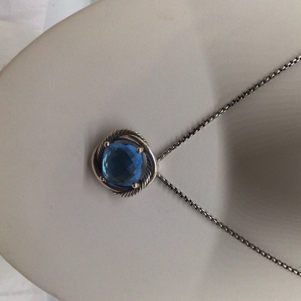 Blue Gemstone Pendant Necklace - Women Jewelry